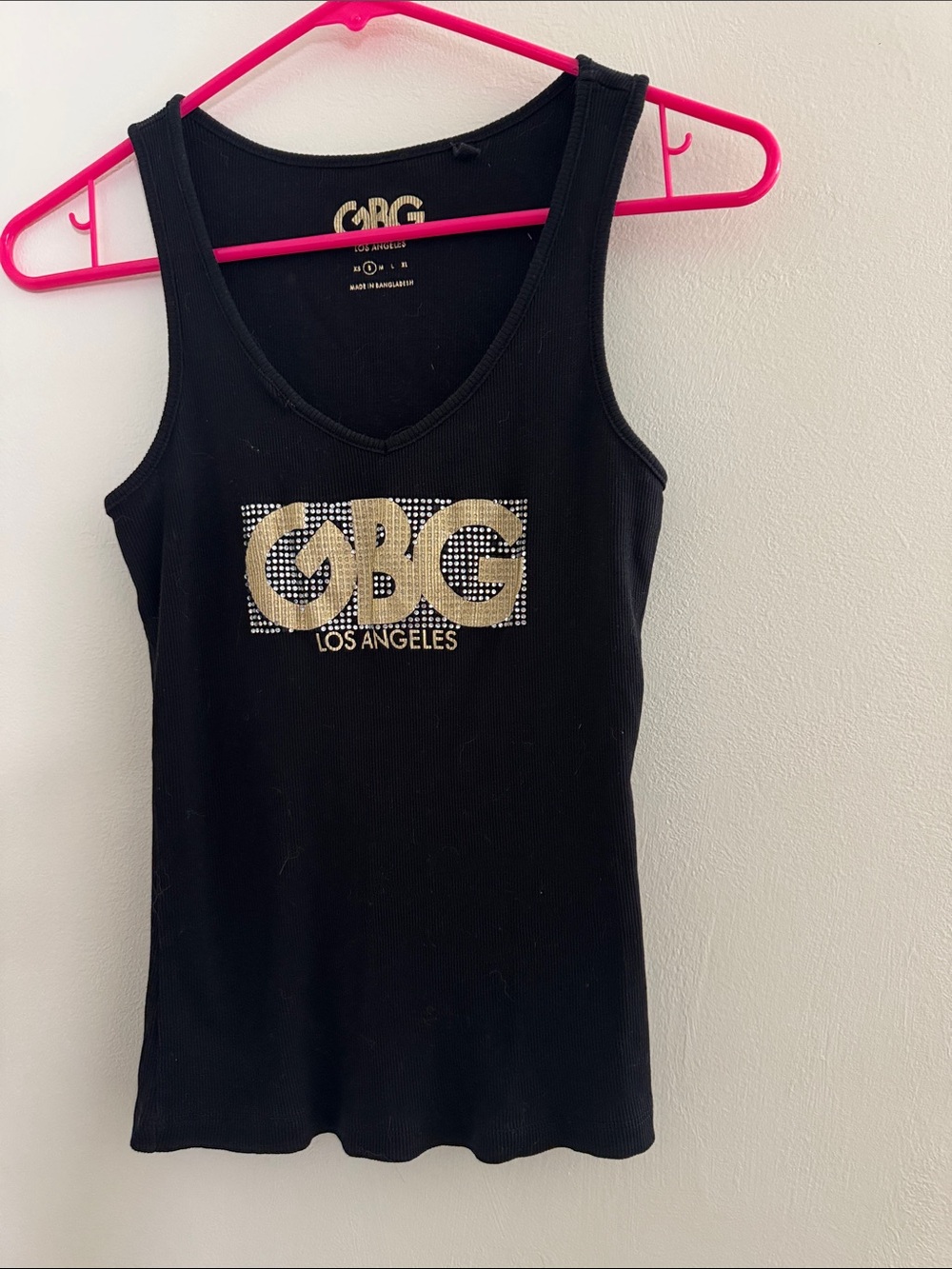 GBG Los Angeles Black Tank with Gold Logo